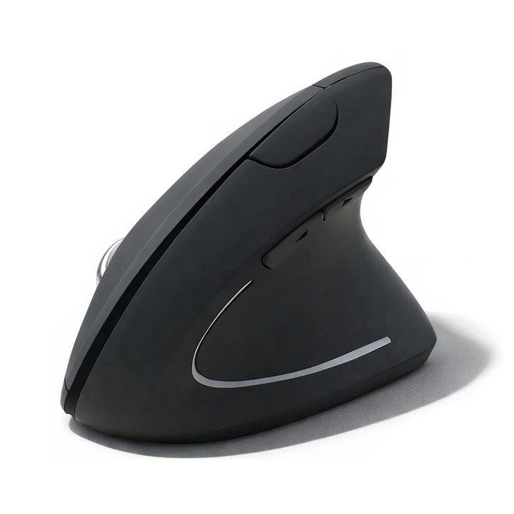 Monsik 몽식 충전식 무소음 무선 인체공학 버티컬 마우스, 블랙