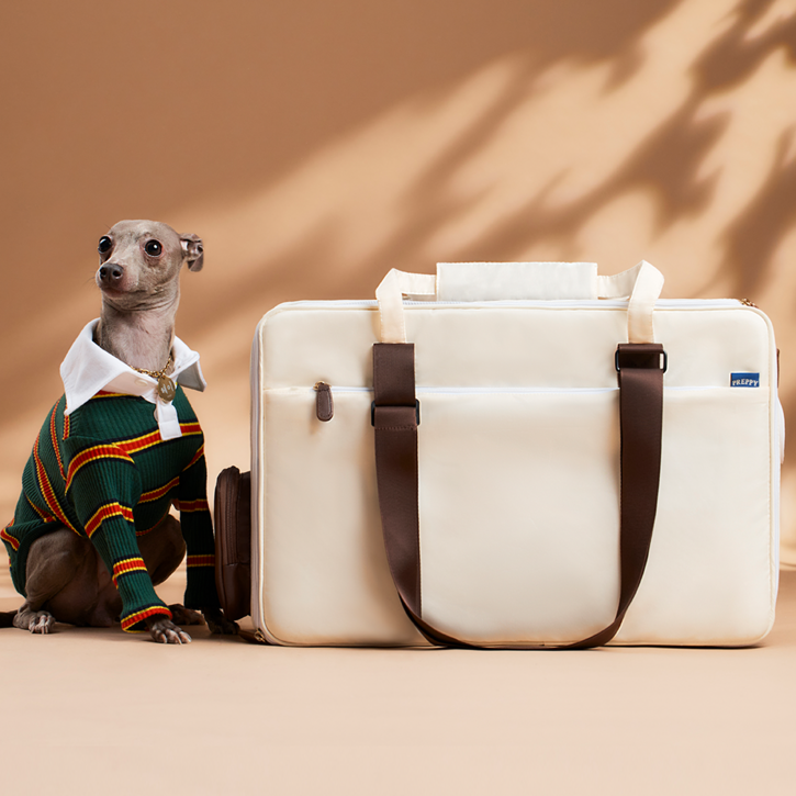 프레피펫 강아지 가방 탄탄백  어깨끈세트 ,쿠션, 네이비