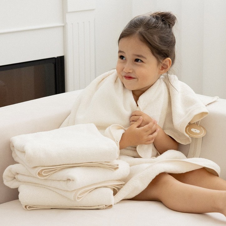 아이주 프리미엄 뱀부 타올 아기 신생아 수건 목욕타올 전신 타올 수건, 1개, 내추럴