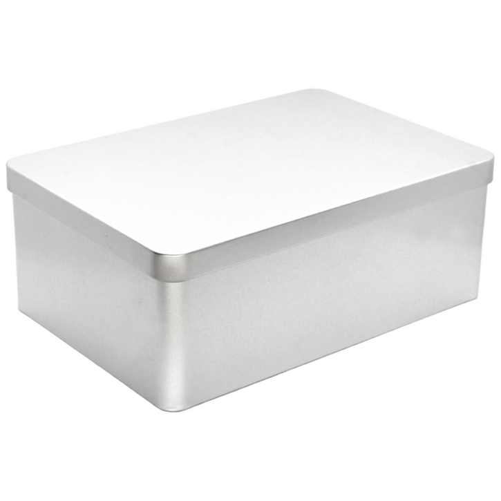 사각 S035 은색/흰색 틴케이스,대형 틴케이스, 미니 틴케이스, 원형 틴케이스, 철필통, 원통, 정리함 케이스, 틴케이스 쿠키, 철제 케이스, 은색, 1개