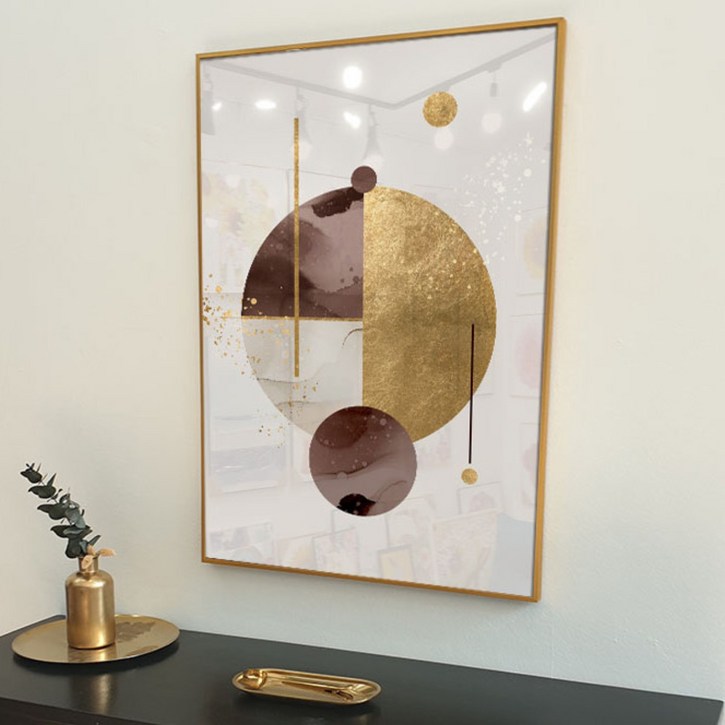 앙리아트 부를 상징하는 황금 추상화 풍수에 좋은 개업 집들이 선물 카페 오피스텔 인테리어 액자