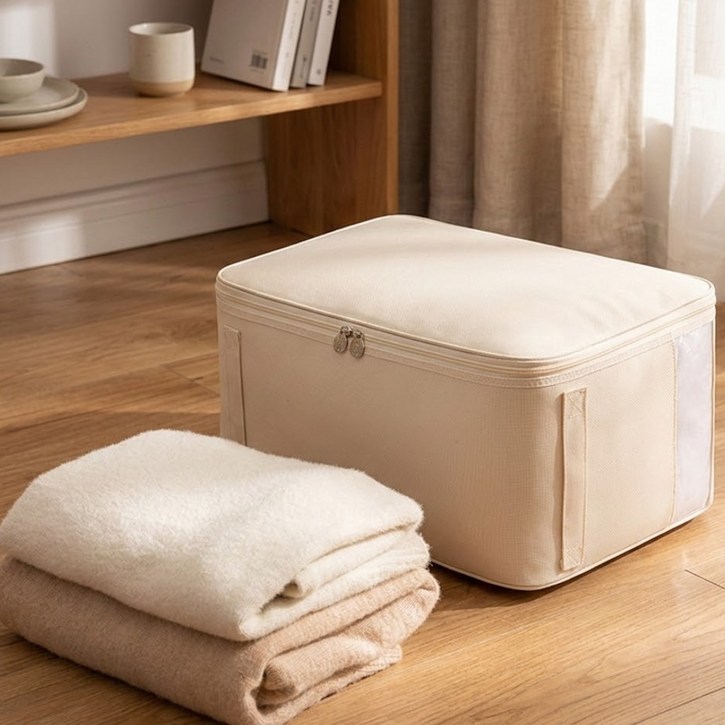 이불 압축팩 옷 압축 파우치 대용량 패브릭 수납함
