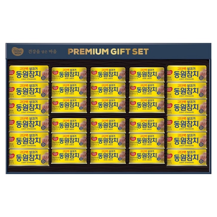 동원 프리미엄 M30호 라이트스탠드참치 캔 135g x 12p  라이트스탠드참치 90g x 18p 세트