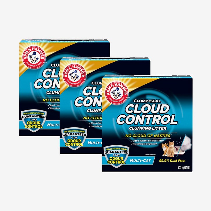 암앤해머 벤토나이트 고양이모래, 클라우드 컨트롤, 3개, 6.35kg