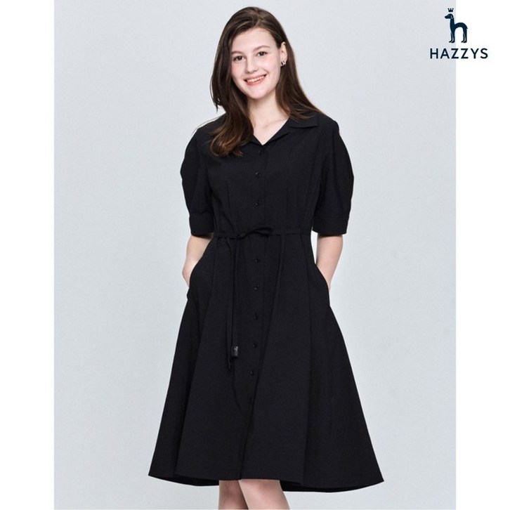 헤지스 레이디스 25SS베이직 량 셔츠형 반팔 원피스 HSDR5B302 942203