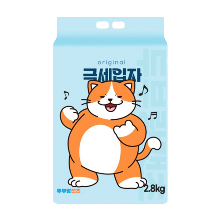 두부랑캣츠 천연 고양이 모래 오리지널, 두부랑 캣츠 극세입자 오리지널 2.8kg 6개