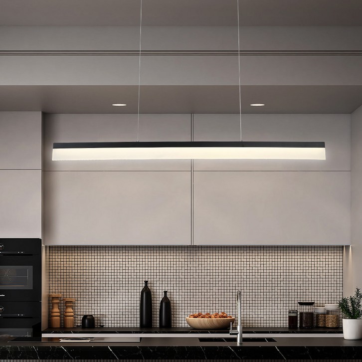 마샬 라인 LED 식탁등 펜던트조명 30W 900mm 4000K 주백색 블랙화이트 KS인증 오스람칩 LED일체형 식타등 주방등