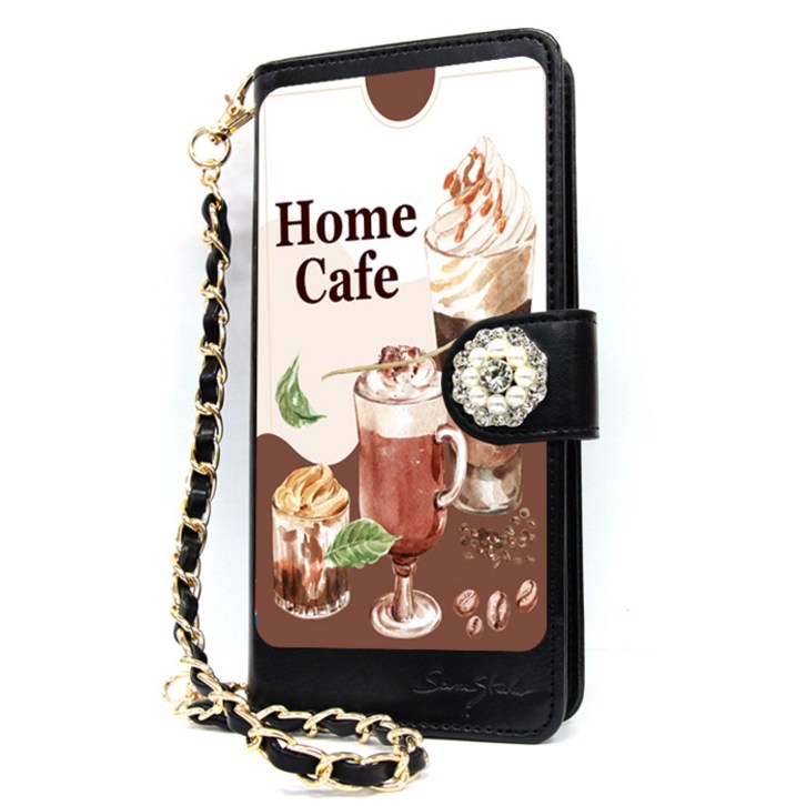 유미폰 홈 카페 여름감성 DIA 손목체인 카드지폐수납 다이어리 휴대폰케이스