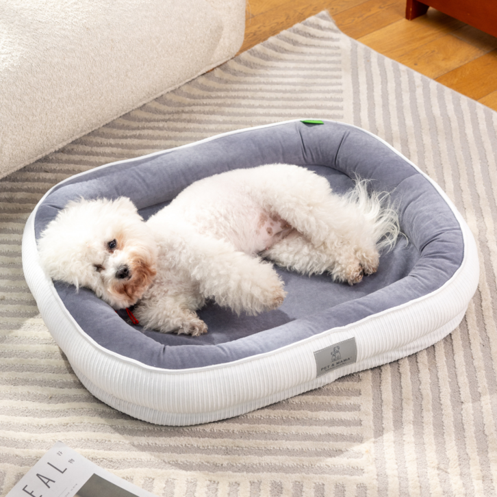 런레이더 미끄러움방지 반려동물 꿀잠 방석, 화이트, 1개
