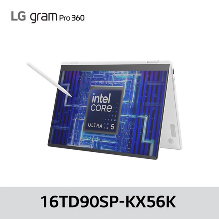 LG전자 그램 Pro 360 16 코어 Ultra5 인텔 Arc, 에센스 화이트, 512GB, 16GB, Free DOS, 16TD90SPKX56K