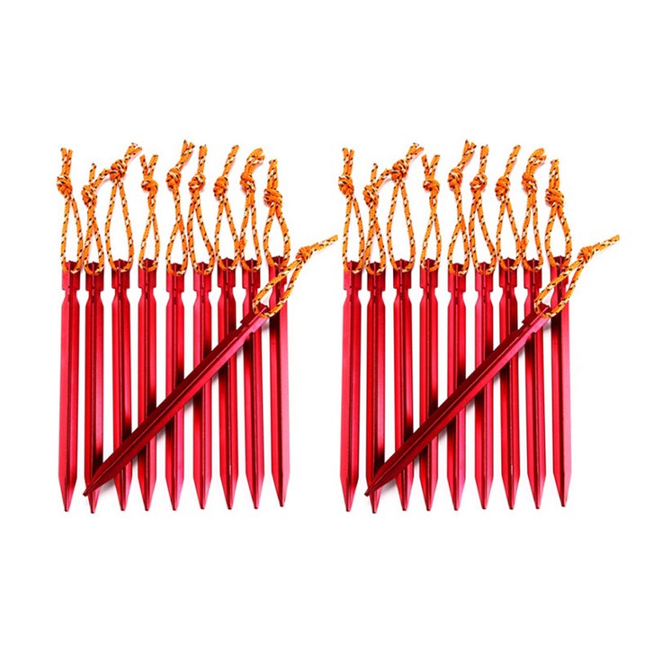 KOOLMAN 백패킹 초경량 듀랄루민 Y팩 레드, 20개