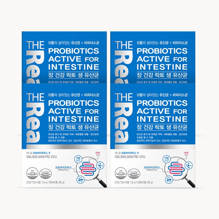 더리얼 장 건강 락토 생 유산균, 45g, 4개
