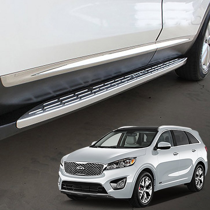 지엠지모터스 올뉴 쏘렌토 자동차 사이드스텝 발받침 차발판 보조발판 사이드스탭 거빈 호환, 기아, 한대분양쪽스텝 모두블랙G614