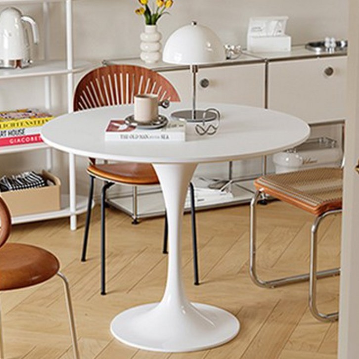 로얄다이아 카페 라운드 테이블 원형 탁자 식탁 타원형 홈카페 티테이블, 800 화이트 - 라운드 테이블 6670649821