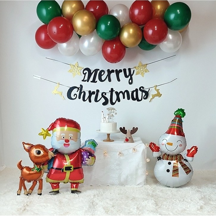 파티아일랜드 크리스마스 벌룬 클라우드 풍선 가랜드 패키지 생일파티용품 생일 축하 HBD, 산타 벌룬클라우드 가랜드세트 - 쇼핑뉴스