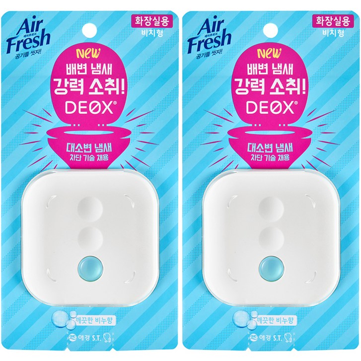 에어후레쉬 데옥스 화장실용 비치형 방향제 깨끗한 비누향 2p