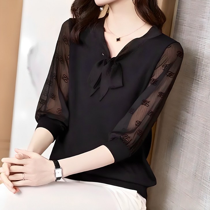 아뗄릭 빅사이즈 소매 쉬폰 심플 럭셔리 블라우스 00165 아뗄릭 빅사이즈 소매 쉬폰 심플 럭셔리 블라우스 00165
