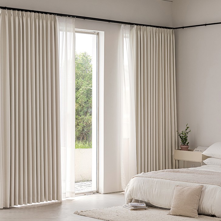 사라하우스 빛차단 암막커튼 핀형 레일형