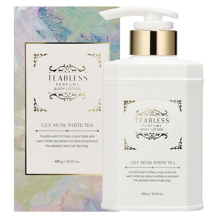 티블레스 퍼퓸 바디로션 릴리머스크 화이트티향, 480g, 1개