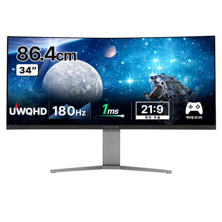 인터픽셀 UWQHD 커브드 게이밍 모니터, 86.4cm, IPU3433무결점