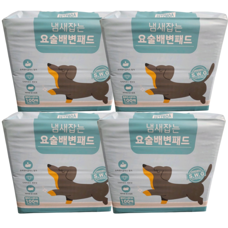 페츠모아 냄새잡는 요술 배변패드 울트라 표준형 400매 100매 x 4팩