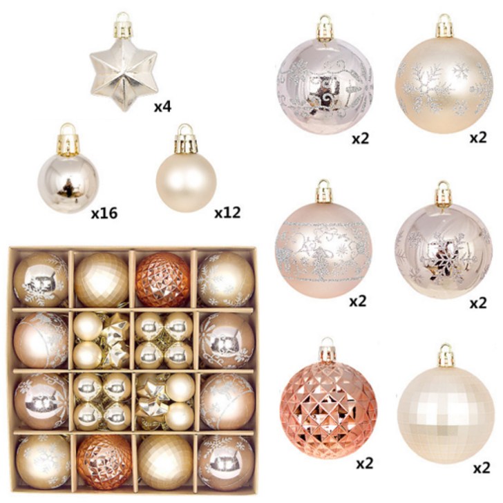 iSefoyo크리스마스 성탄 오너먼트 트리 장식품 데코용품 장식볼 세트 YZSDGQ11