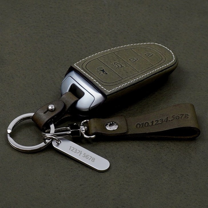 AEGIS 리츠S 소나타DN8 더뉴그랜저 싼타페TM 투싼NX4 넥쏘 키케이스 가죽 키홀더 H05, H06, H07, 올리브