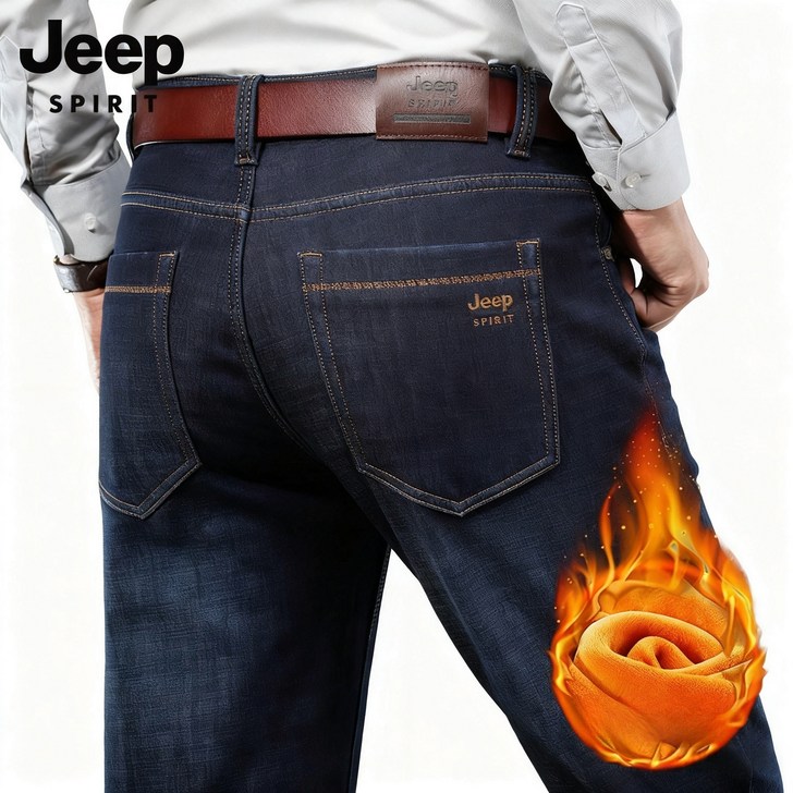 지프 스피릿 남성 겨울 기모 스판 청바지 캐주얼 스트레이트 데님 바지 빅사이즈 브랜드 정품 8046D