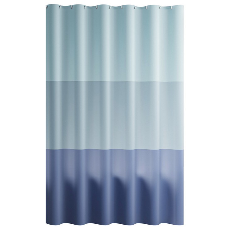 PEVA 욕실 그라데이션 샤워커튼 180cm X 180cm 링포함