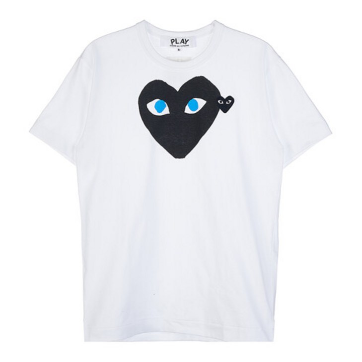 [라벨루쏘] [꼼데가르송] 블랙하트 로고 반팔 티셔츠 P1T088 WHITE