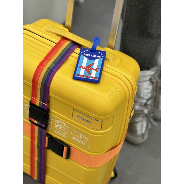 [2+2]조킹글로벌 캐리어벨트 네임택 해외 여행가방 이름표 밸트 4종세트 - 투데이밈