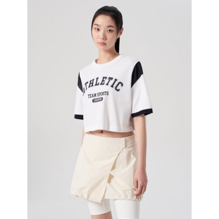 에잇세컨즈 8SECONDS 메쉬 배색 그래픽 티셔츠 화이트 164342FY21 187475