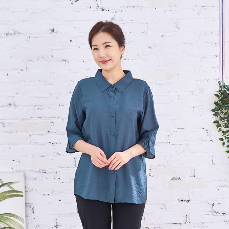 가볍고시원한인견데일리여성오픈셔츠블라우스7부