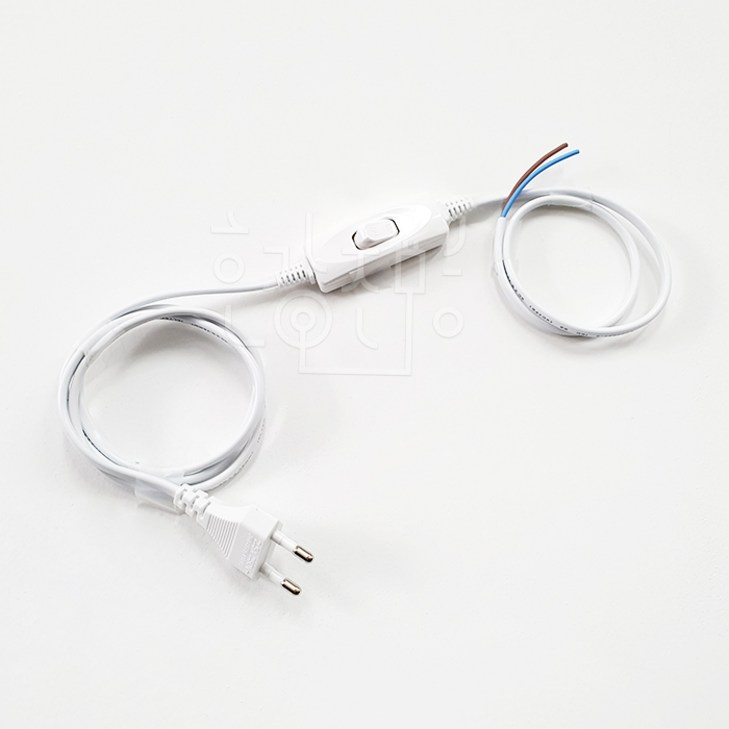 호강조명 AC 220V 전선코드 중간스위치 0.75SQ 백색