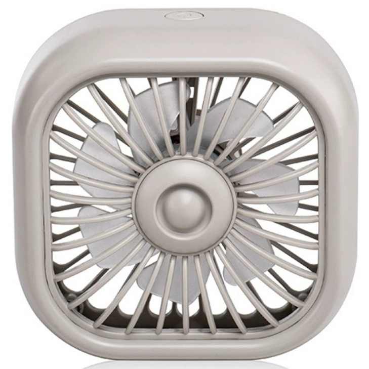 차량용 송풍구 에어컨 거치식 USB 선풍기 에어 쿨링팬 LED 써큘레이터, 1개, 아이보리