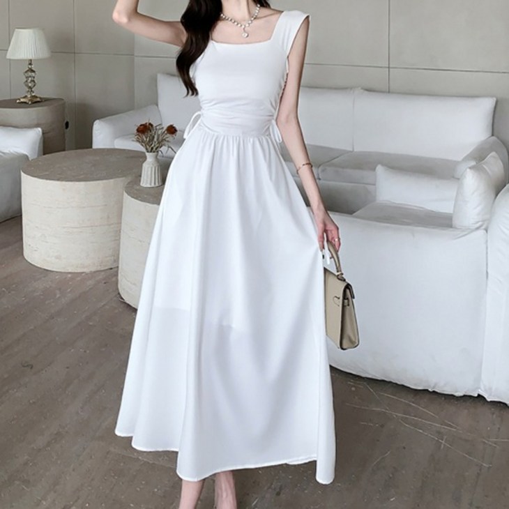 비비에모 엘리 스퀘어 나시 롱 원피스 06843