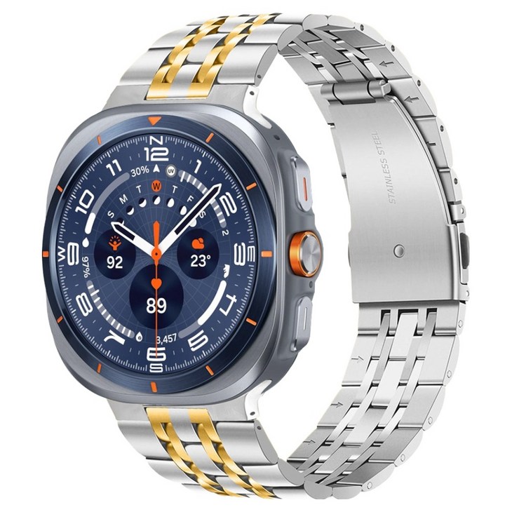 스페이스쉴드 갤럭시 워치 호환 쥬빌레 메탈 스트랩, 실버골드, 1개