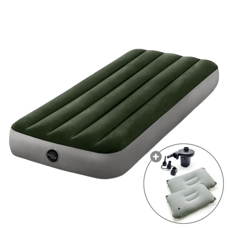 캠프빌리지 차박 캠핑 두께 25cm 듀라빔 2세대 에어매트  펌프  에어베개 2개 세트