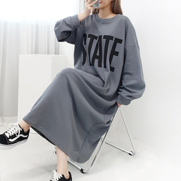 퀸비샵 스테이 롱 원피스 기모 ver.  겨울 기모 빅사이즈 빅사이즈원피스 빅사이즈쇼핑몰 롱원피스