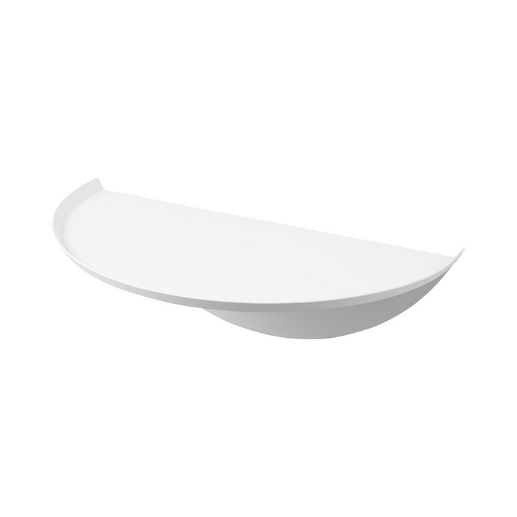 야마자키실업 벽부착 다용도 반원 디자인 사이드 선반 19371938, 화이트