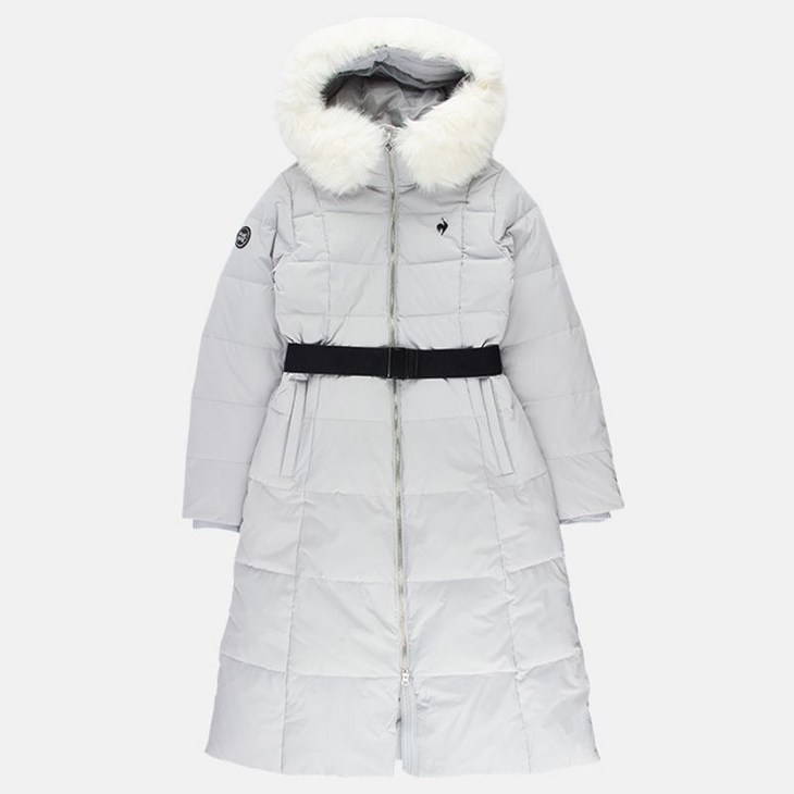 르꼬끄 여성 밍크 퍼 구스 롱 다운 자켓 라이트그레이 QP422ODJN2