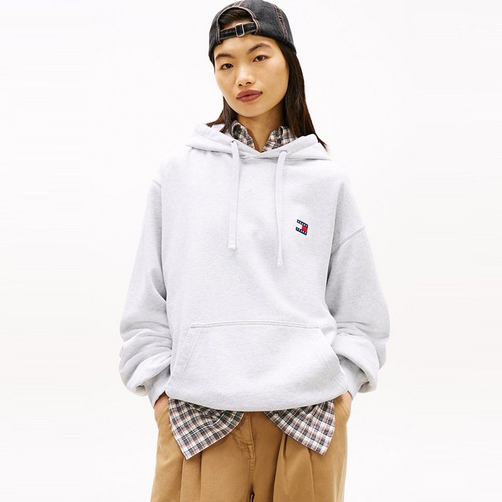 타미힐피거 박시 배지 후디 T32G0TTO01TMT2P08