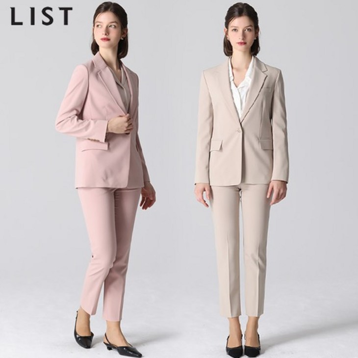 리스트 2SET 원버튼 포켓 재킷심라인 포켓 팬츠 2종세트  택가격 416000원