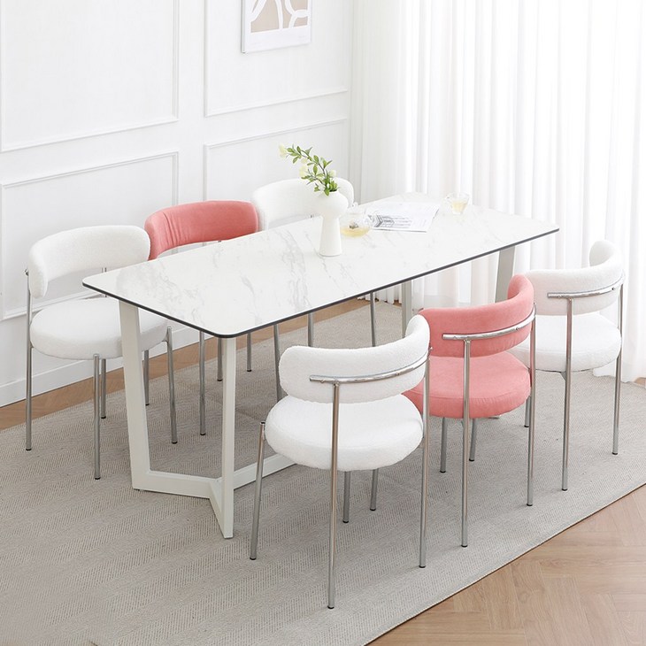 바네스데코 시렌즈 이탈리아 이태리 양면 세라믹 1700 6인 웰본 식탁세트 의자 포함