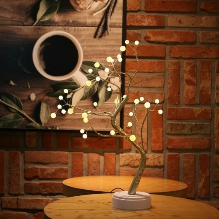 LED 진주 나무등 미니트리 무드등 인테리어 크리스마스트리, 진주나무등