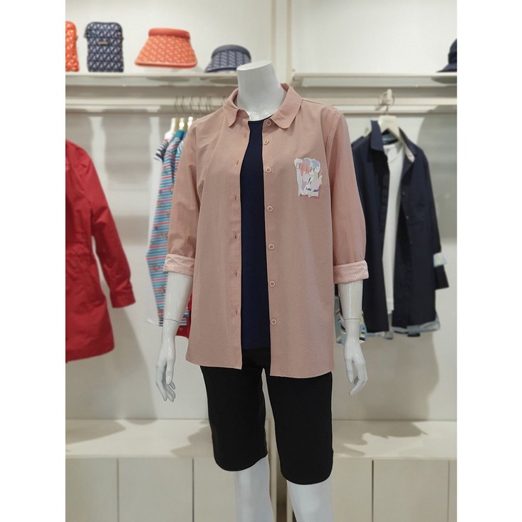 크로커다일레이디 시원한 레이온 혼방 파스텔톤 기본 카라 7부 블라우스 CLBMBL902