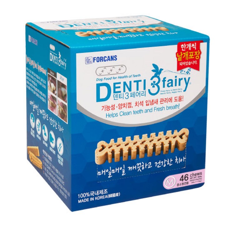 포켄스덴티페어리 반려동물 디스펜서 덴탈 껌 M, 타피오카, 584g, 1개