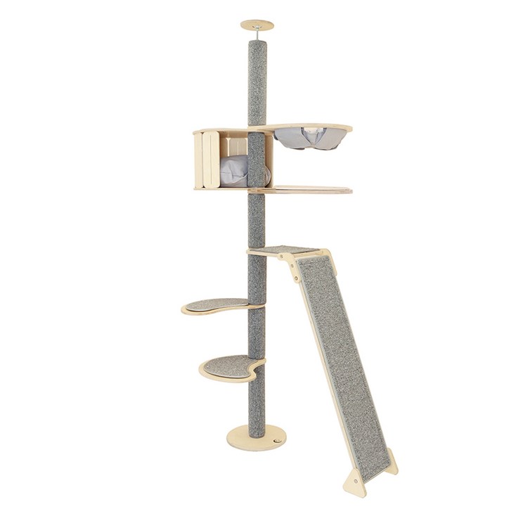 캣츠드림 고양이용 놀이와 휴식의 공존 하우스 앤 슬라이드형 캣폴 세트 004 일반 B형