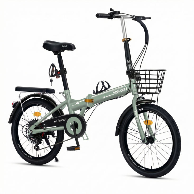 에어로더 접이식 미니벨로 자전거 휴대용 출퇴근 폴딩 초경량 20인치, 1세트, 145cm, 그린 7단기어 스포크휠