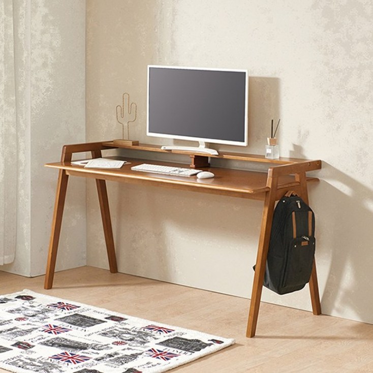 오스카 고무나무 원목책상 1200 1500